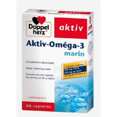 PharmaClic.tn - AKTIV OMEGA 3 MARIN B/60 - Parapharmacie Meilleur Prix Tunisie